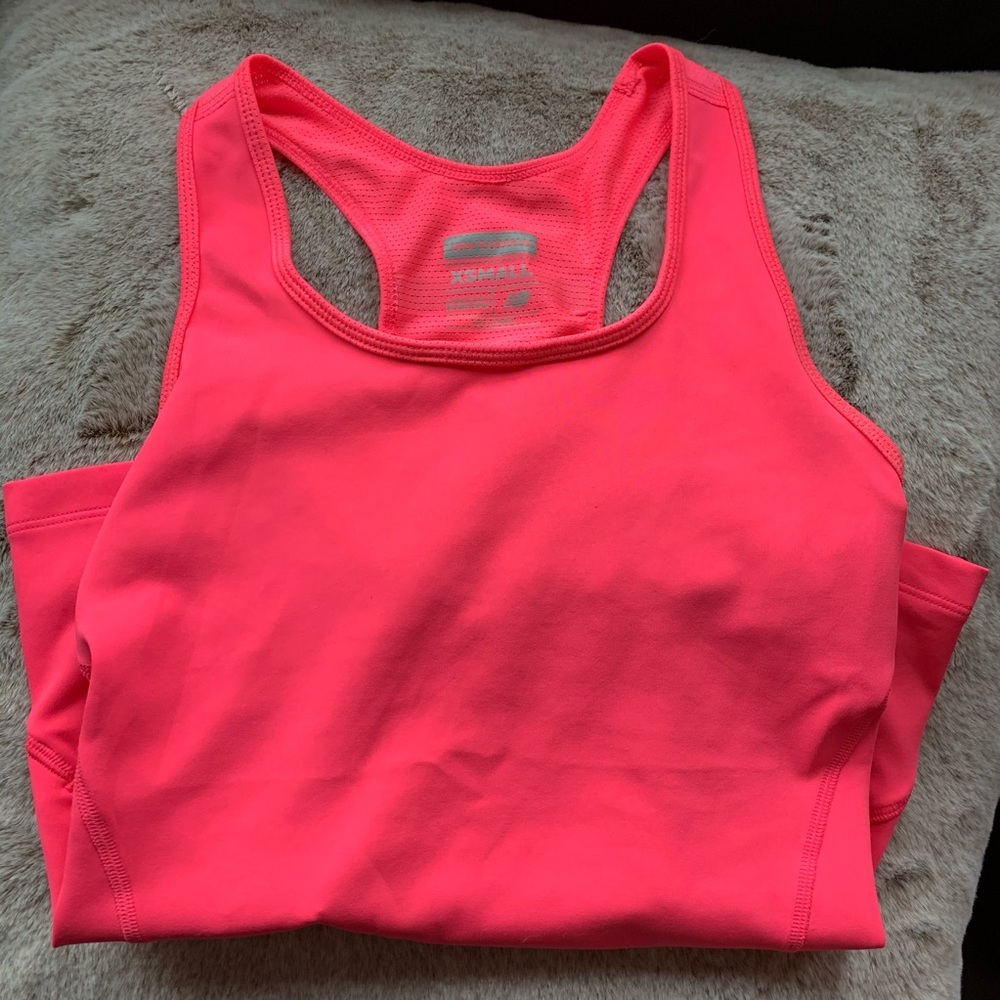 Hot pink new balance workout tank with bra